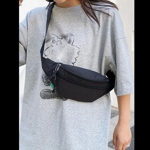 💙 Drawstring Knots Zipper Double Front Pockets Adjustable Strap Fanny Pack